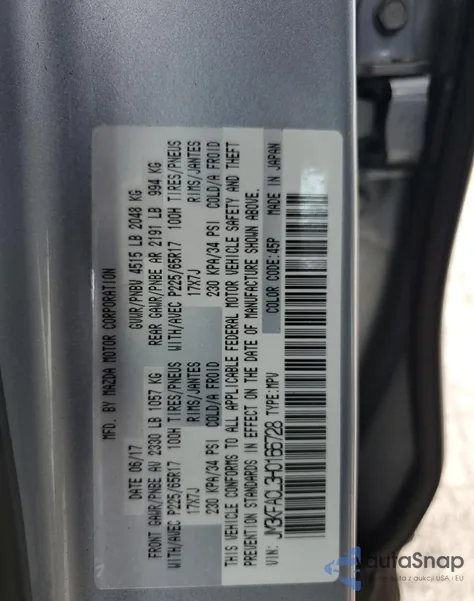 2017 Mazda Cx-5 Touring from USA, damaged, VIN JM3KFACL3H0166728